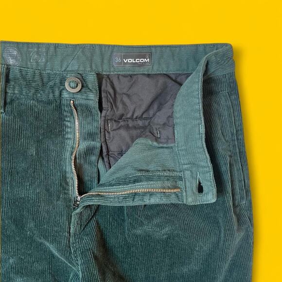 Volcom Corduroy Pants Green Size 36 Straight Fit - Picture 5 of 7